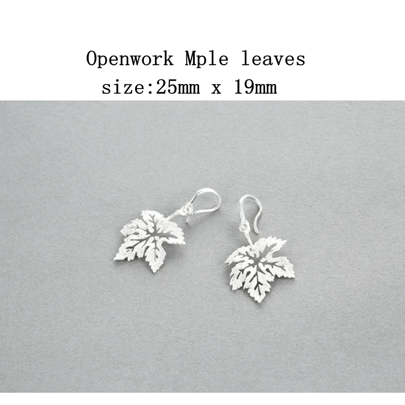 Женские серьги из стерлингового серебра 925 пробы ажурные в виде клена|drop earrings|earring