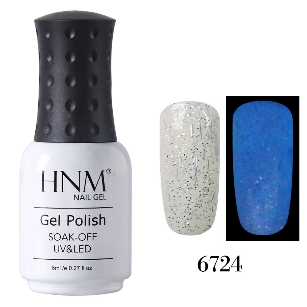 HNM флуоресцентный светящийся УФ-гель для ногтей 8 мл отмачиваемый Гибридный