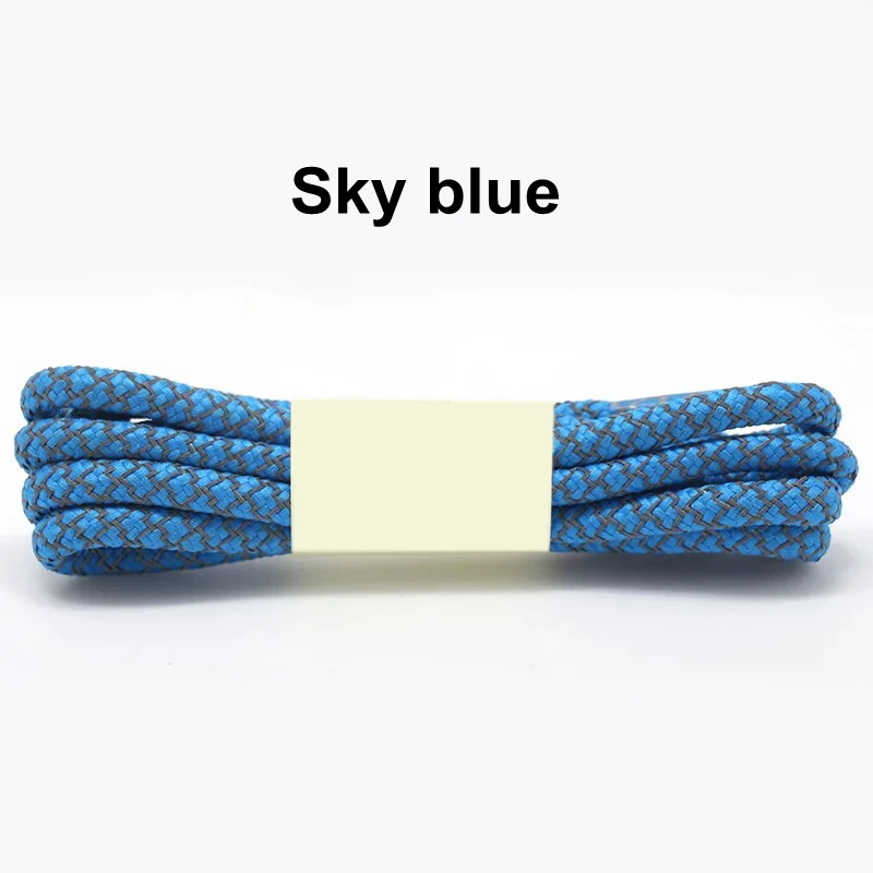 Sky blue 1 пара 100/120/140/160 см флуоресцентные кроссовки шнурков спортивные шнурки 3 м отражающий круглый обувь на шнуровке кружева светлые шнурки - Цвет: Sky blue