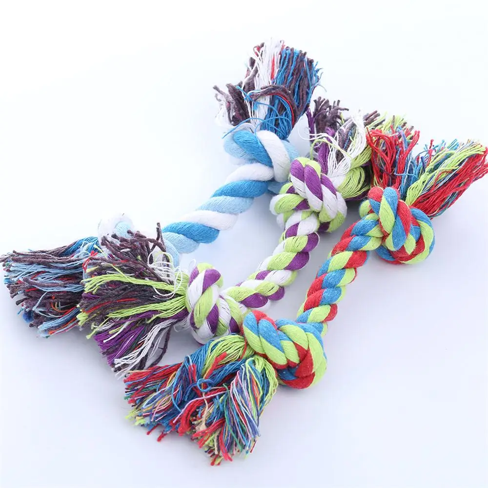 Многоцветный животное из хлопковых ниток буксир собака жевательная игрушка