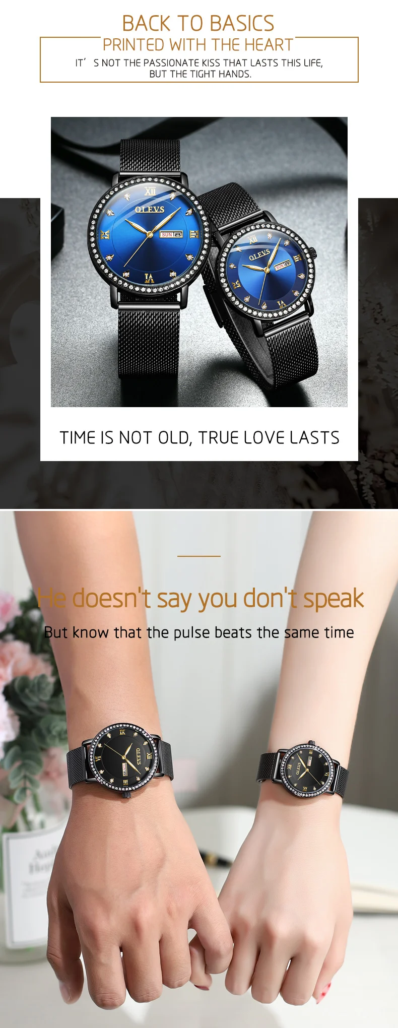 Reloj de pareja Модные кварцевые парные часы Черное женское из нержавеющей стали часы со стразами наручные часы мужские недели любовника подарки