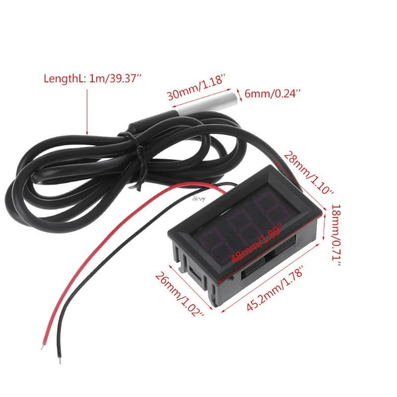 0 56 &quotDS18B20 цифровой термометр водонепроницаемый датчик температуры DC 12V 24V |