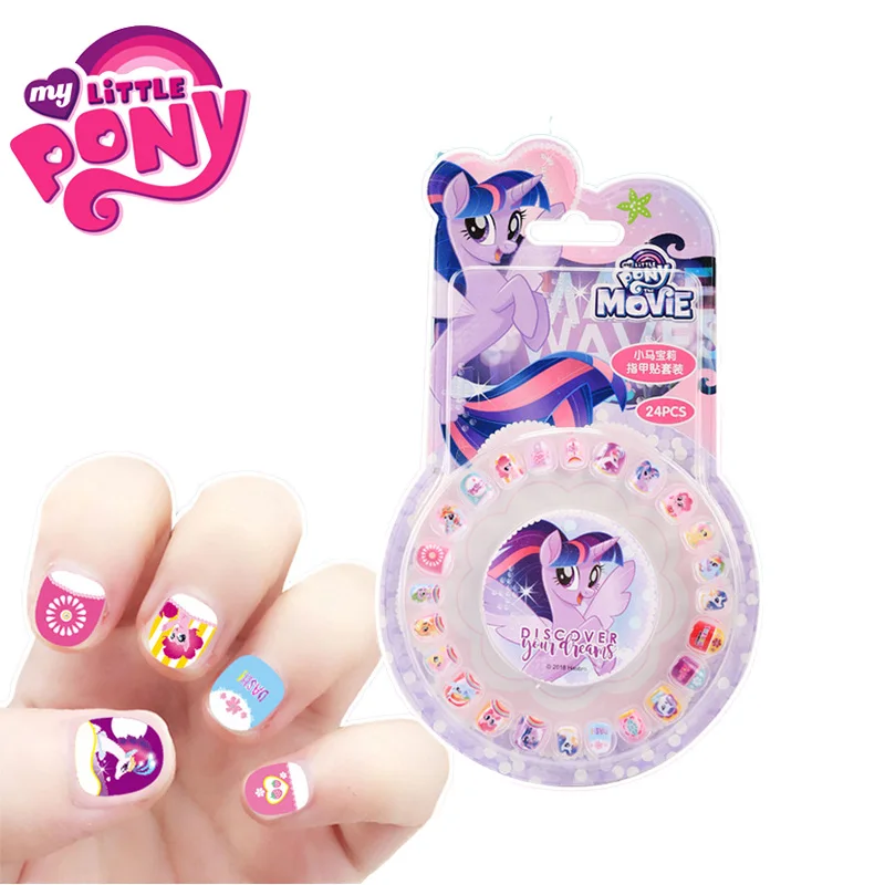 Новые игрушки My Little Pony, ПВХ Стикеры с изображением пони, детские наклейки для ногтей для девочек, Съемные 3D радужные наклейки, сумеречные сверкающие Пинки пай