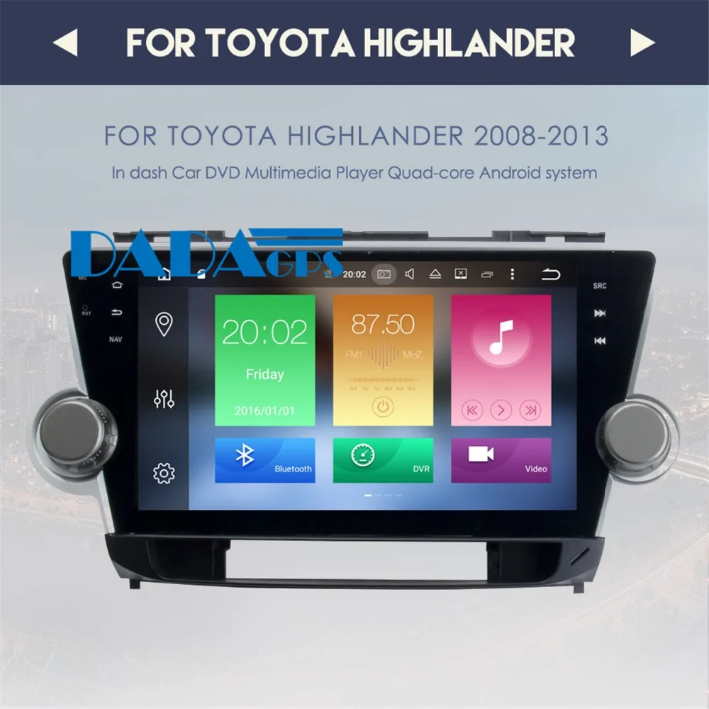 Автомагнитола на Android 8 0 7 1 С GPS навигацией головное устройство для Toyota Highlander 2008 2014