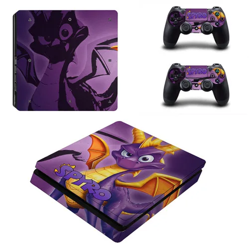 YSP4S-3064 Игра Spyro Дракон PS4 тонкая кожа Наклейка для sony playstation 4 консоли и 2 контроллеров PS4 Slim Skins Наклейка виниловая - Цвет: YSP4S-3064