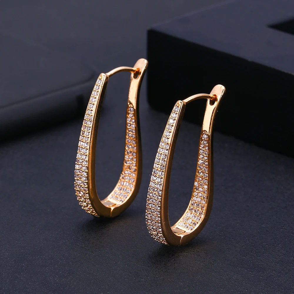 Janekellytrendy геометрические круглые серьги-кольца для женщин, аксессуары, серьги с кубическим цирконием, ювелирные изделия, серьги mujer moda