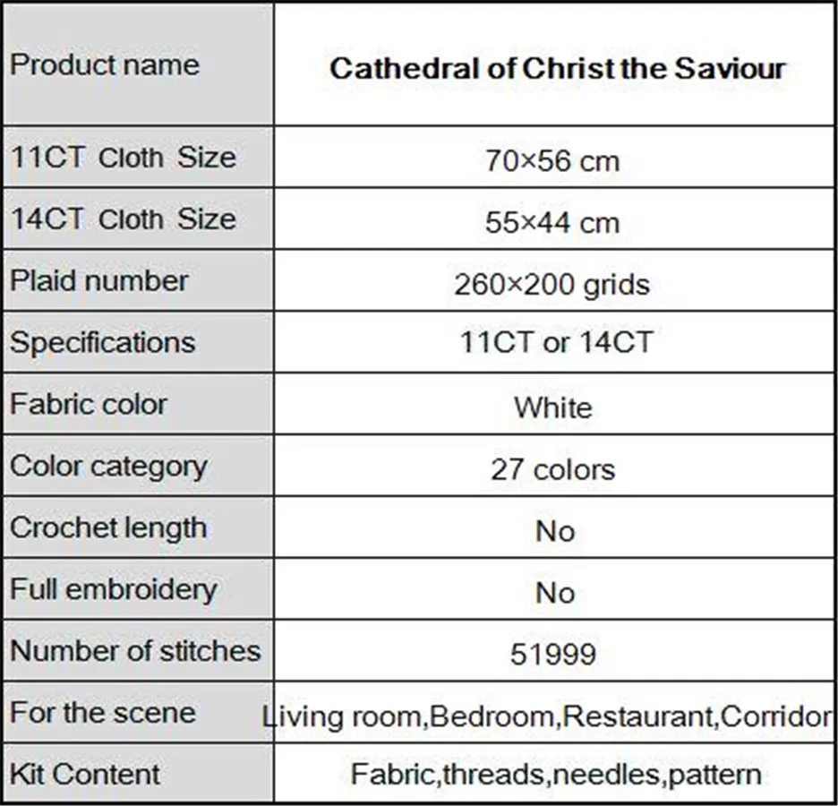 

Cathedral of Christ the Saviour painting counted printed on the canvas DMC 11CT 14CT kit Cross Stitch embroidery needlework Sets