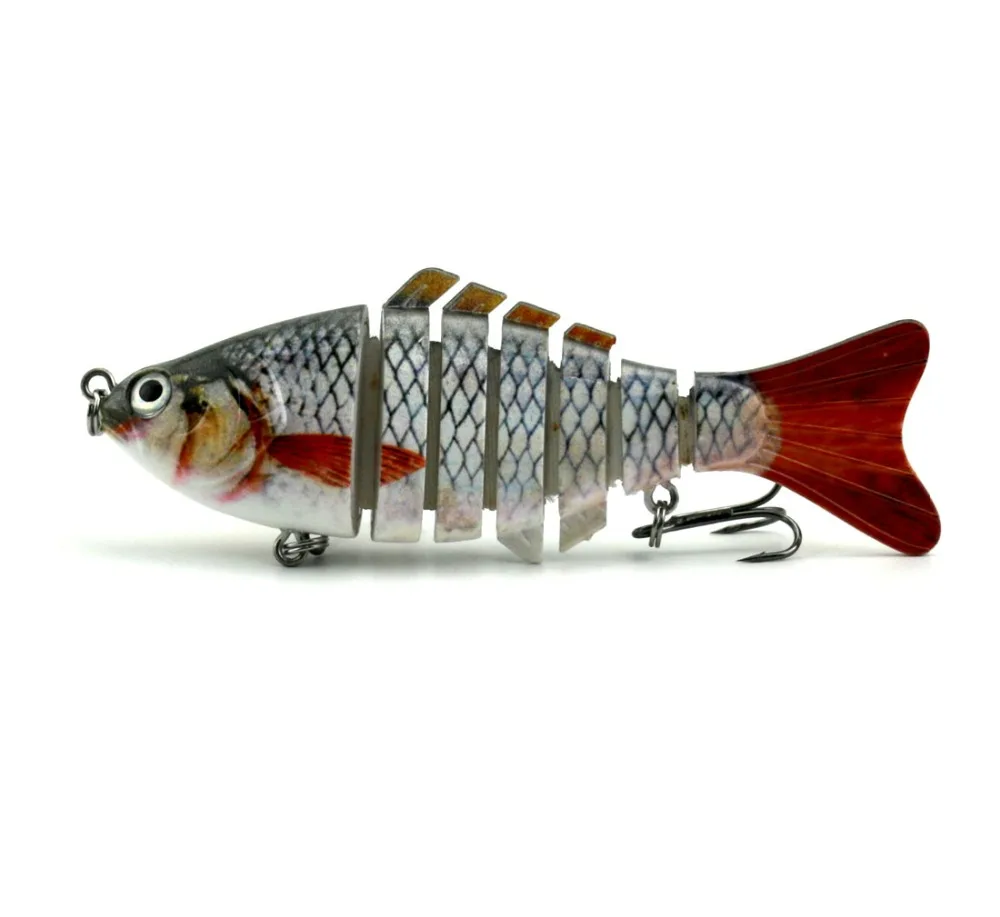 

HENGJIA 1PCS Multi Jointed Fishing Wobblers 4 Segments 10cm 15.4g Swimbait Crankbait Fishing Lure Bait with Artificial Hooks