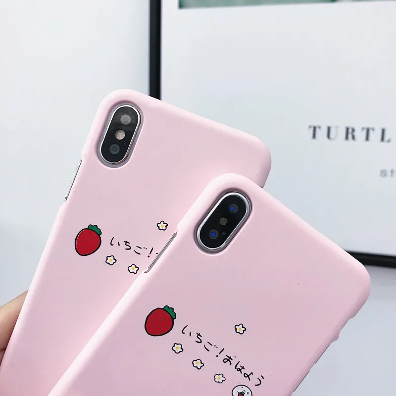 Чехол для телефона 8 Plus в Корейском стиле на чехол iPhone с рисунком клубники тонкий X