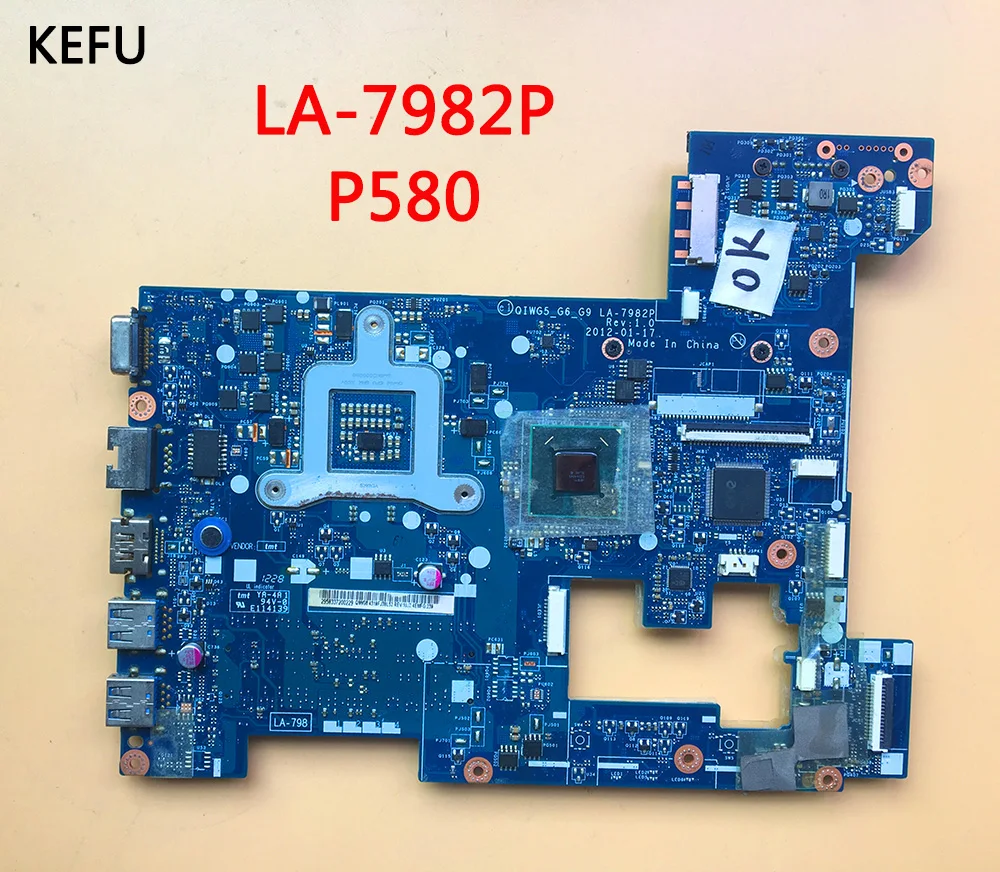 KEFU для lenovo P580 материнская плата для ноутбука DDR3 LA-7982P материнская плата протестирована