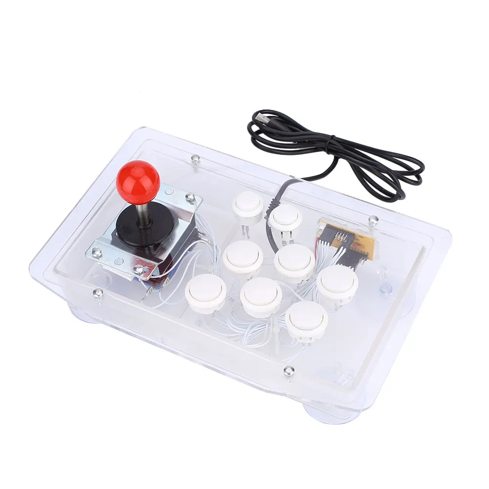 Прозрачный акриловый аркадный джойстик USB проводной компьютерный игровой с 8