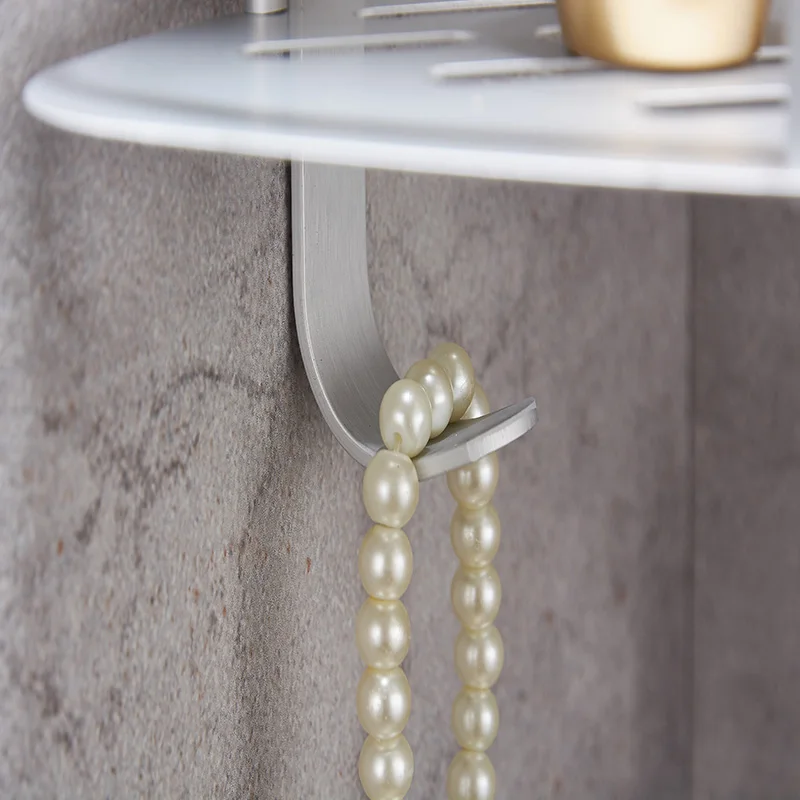 Полка для ванной комнаты без гвоздей золотистая и серебристая угловая полка душа