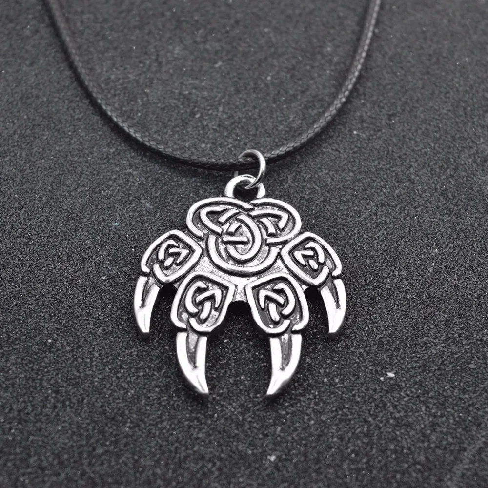 

Nostalgia Veles God Symbol Warding Bear Paw Viking Necklace Slavic Wicca Pendants Jewelry Making