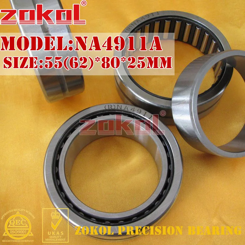 Игольчатый роликовый подшипник zokol NA4911 A NA4911A 55*80*25 мм RNA4911A 62*80*25 мм|bearing bearing|bearing roller
