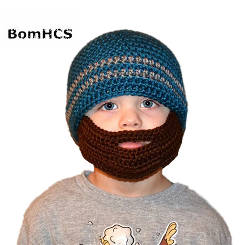 BomHCS модная новинка Забавная детская вязаная шляпа с усами ручной работы шапочки