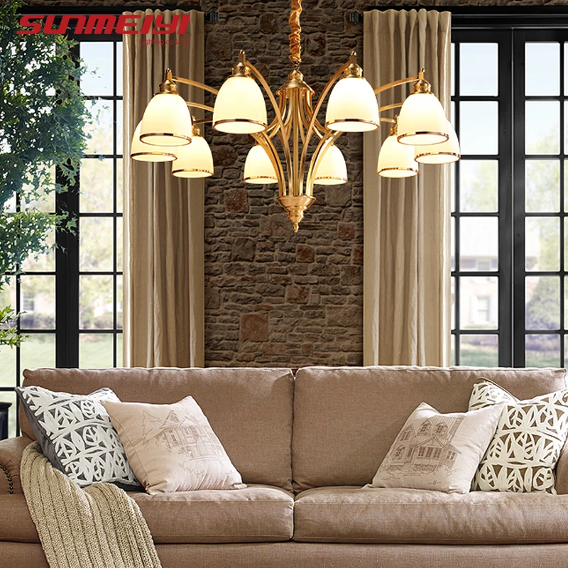 Современный роскошный светодиодный светильник-люстра со стеклянным абажуром