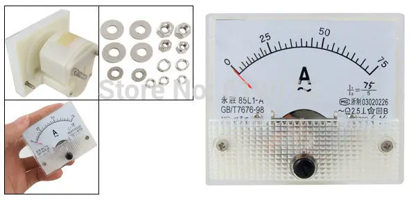 

85L1 AC 0-75A Rectangle Analog Panel Ammeter Gauge