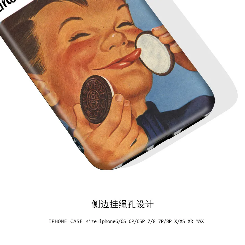 Забавные 3D с тиснением и изображением мальчика печенье Oreo чехол для iPhone X 8 7 6 S Plus xs