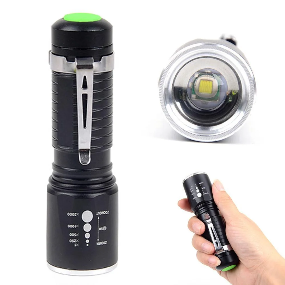 CASTNOO 3800 лм T6 светодиодный фонарик масштабируемый мини с фокусом 5 режимов
