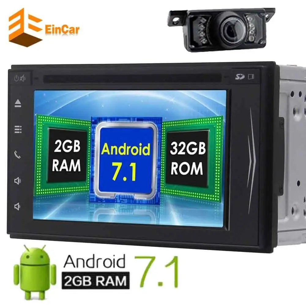 Eincar Android 7 1 2 DIN 1080 P 6 0 Автомобильный CD DVD gps навигационный плеер Стерео Авторадио