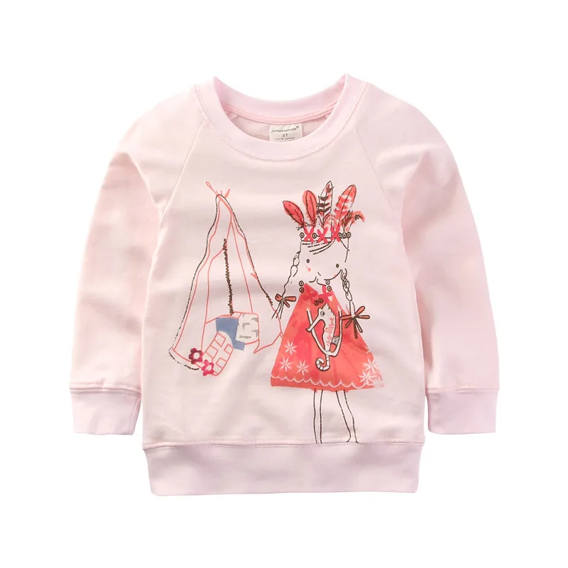 T7126 camiseta Jumpingbaby/ г. Футболка для девочек Детский свитер, одежда футболки для маленьких девочек Camiseta roupas infantis menina, Осенние Топы для малышей - Цвет: T7126 camiseta