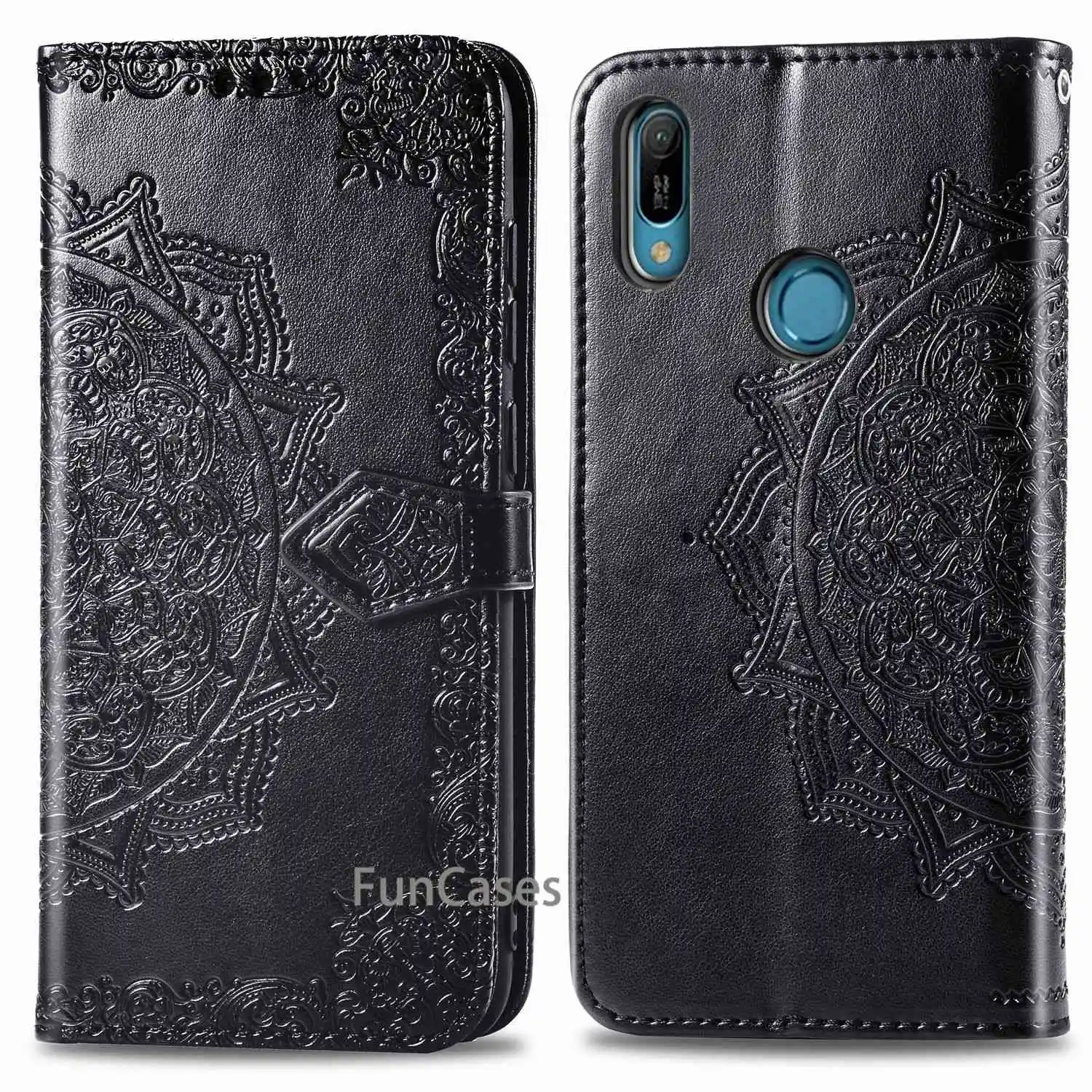 Флип раскладный Кожаный чехол Чехол для huawei Y6 2019 (2019) Coque Y 6 Prime чехол-футляр в виде
