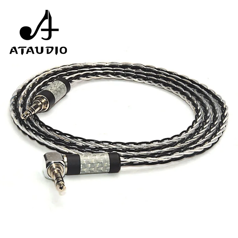 Hi Fi кабель ATAUDIO 3 5 мм end 7N OCC посеребренный аудиокабель с разъемом Aux|Кабели VGA| |