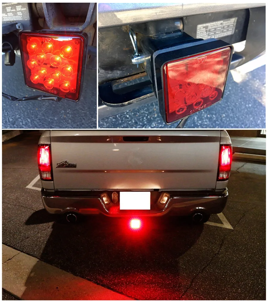 12V автомобиль Грузовик Прицеп Сцепка супер яркий 12-светодиодный задний тормоз противотуманный фонарь красный квадратный прицеп задний фонарь