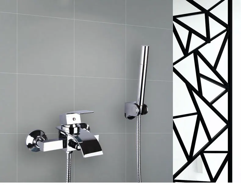 Ручной смеситель для душа в ванную комнату медный ванны хромированный душ