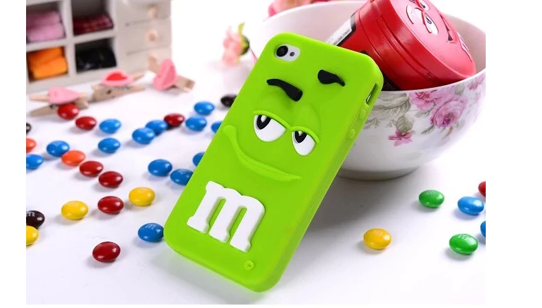 Модный 3D милый розовый мм шоколадный Радужный бобы высококачественный силиконовый мягкий чехол для iPhone 5 5S SE 6 7 8 plus X чехол для телефона s