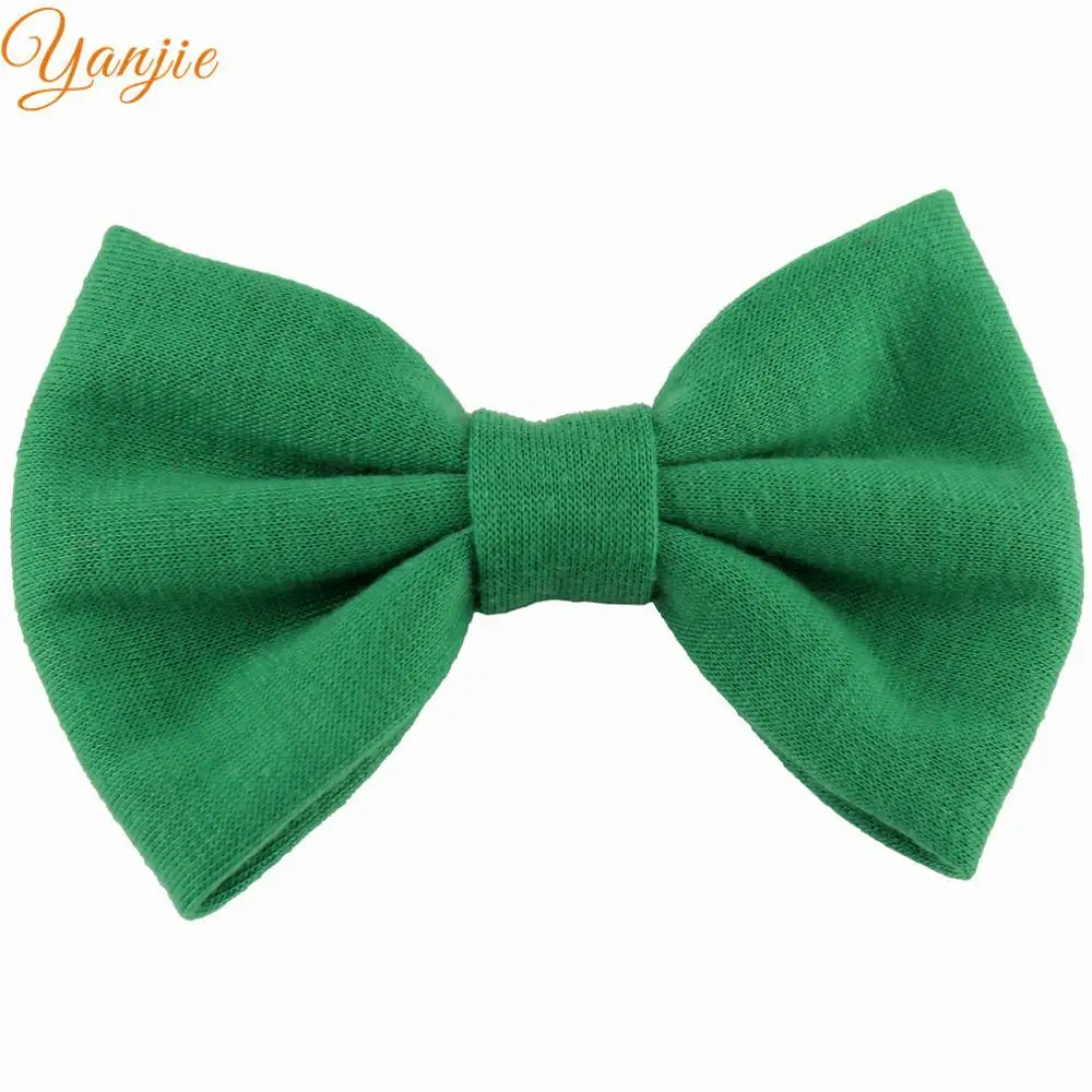 emerald 10 шт./лот, 3,8 дюймов, однотонный хлопковый бант для волос для девочек и детей, Новое поступление, хлопковые банты для волос, ободок, аксессуары для волос - Цвет: emerald
