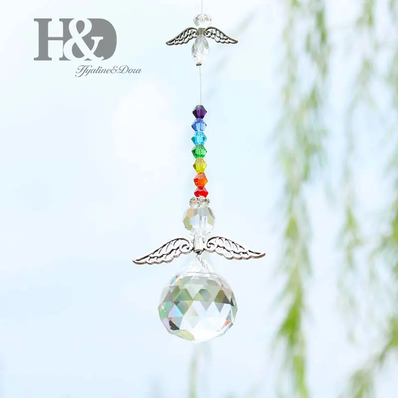 H& D чакра Кристалл ангел-хранитель Suncatcher-Радуга производитель коллекция, Висячие Suncatcher домашнее свадебное украшение