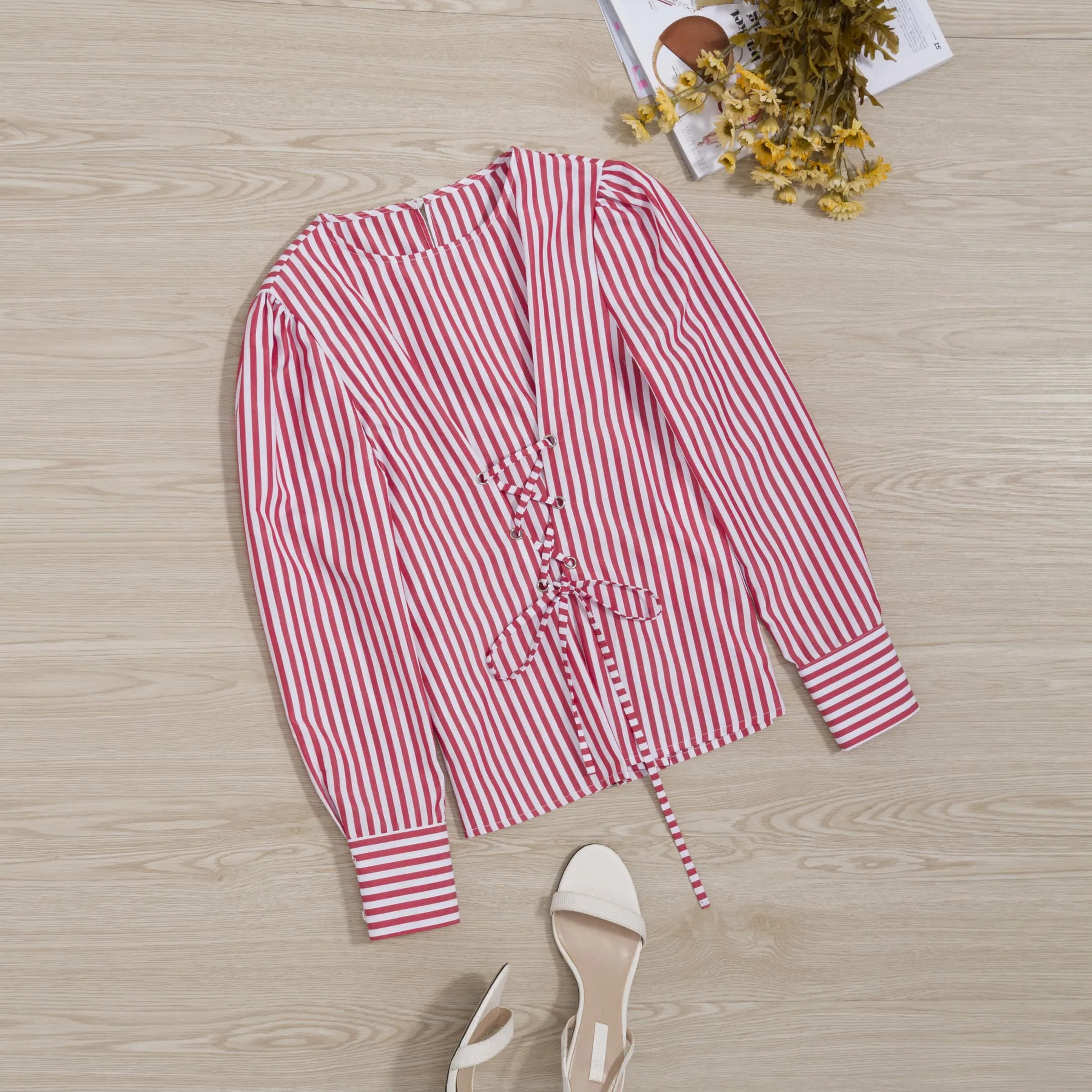 2018 осень сладкий Повседневное Элегантный Дешевые Для женщин блузки тонкий