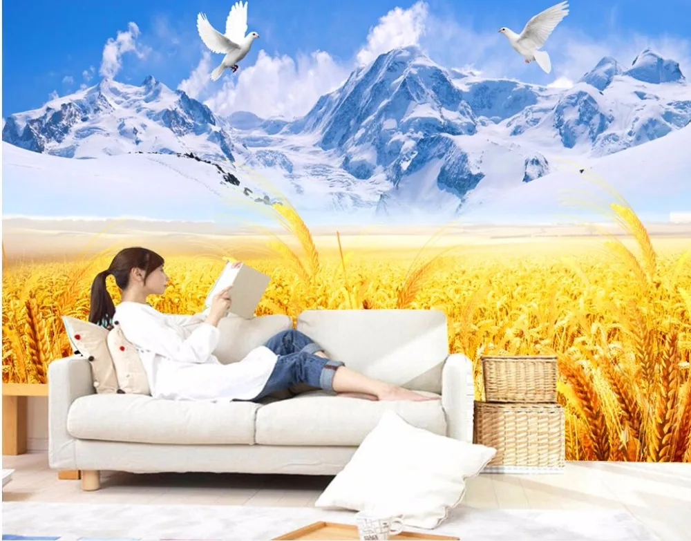 Настенные 3d фотообои на заказ рисунок Ловца снега гор домашний декор настенные