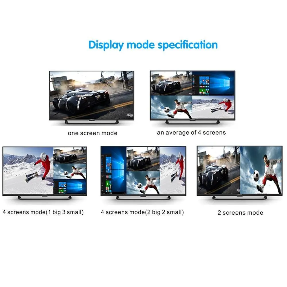 Top Deals HDMI 4X1 Quad Multi-Viewer Splitter with Seamless Switch and IR Remote Support 1080P 1.3a(US PLUG) | Электроника