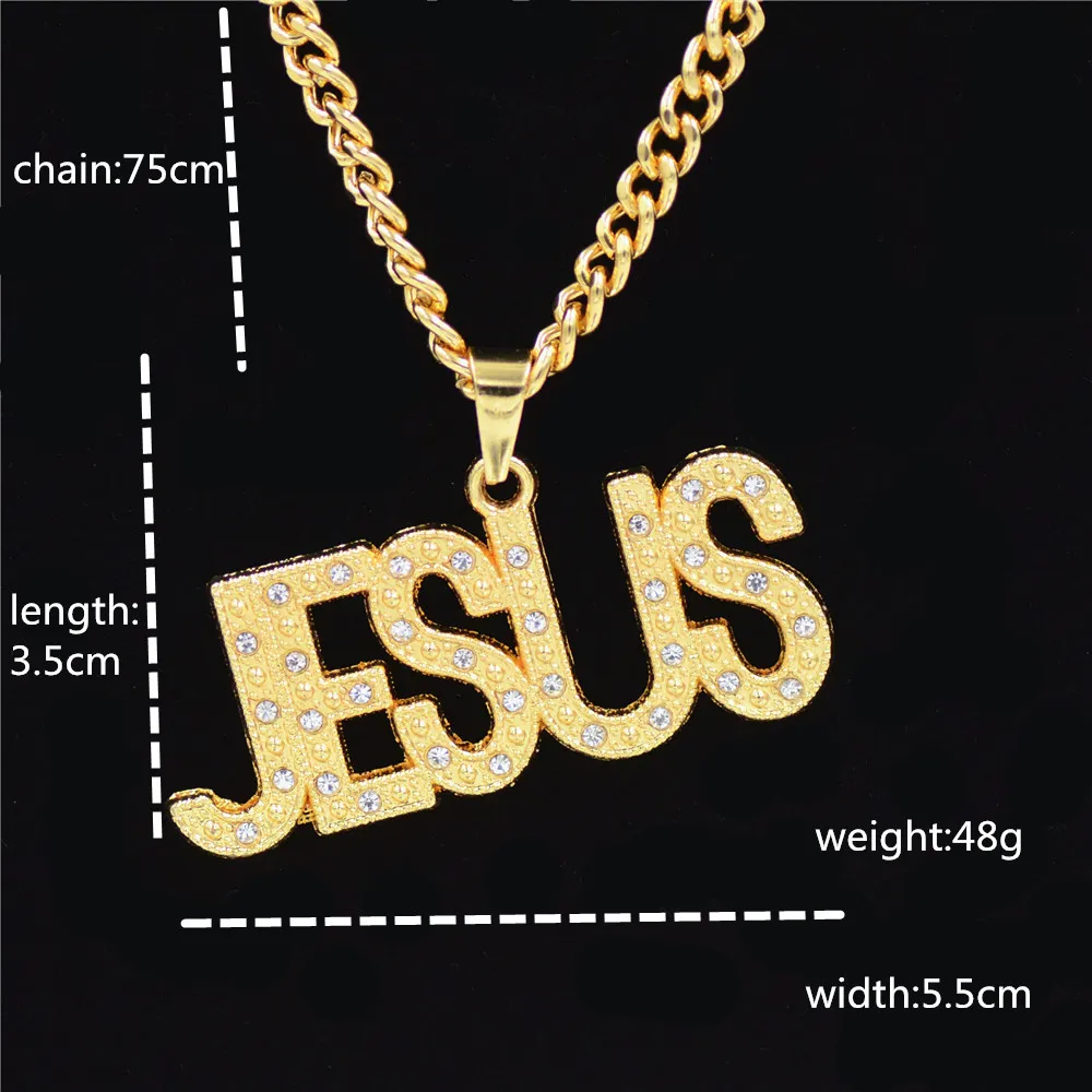 Ожерелье Uodesign в стиле хип-хоп со стразами и надписями блестящее Золотое