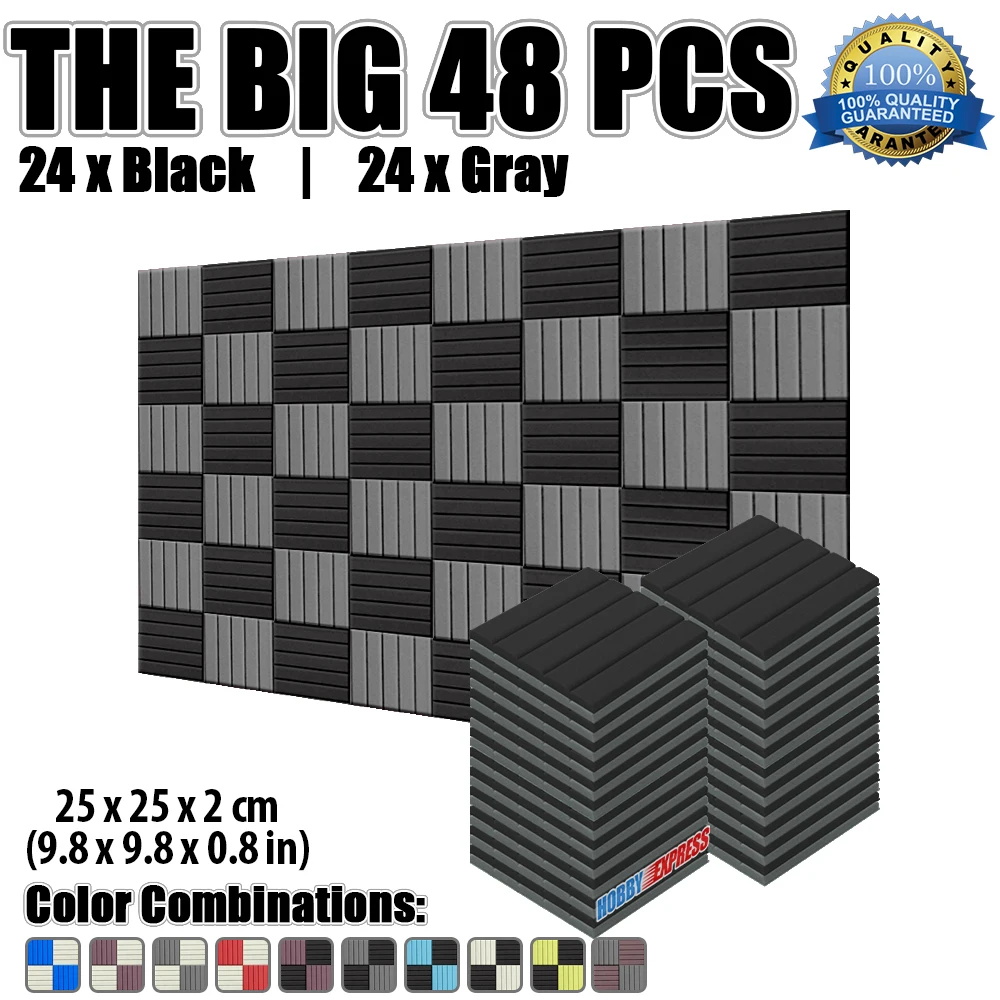 48 шт./упаковка акустическая пена с плоским клином 9 8*9 8*0 8 дюйма 5