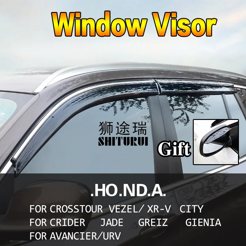 Авто стиль тенты укрытия окна Козырьки дождь бровей для HONDA Crosstour VEZEL City Crider JADE Greiz