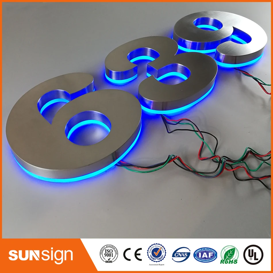 H 30cm painted Stainless steel Backlit signage letters LED 3D illuminated Channel letters signs for club