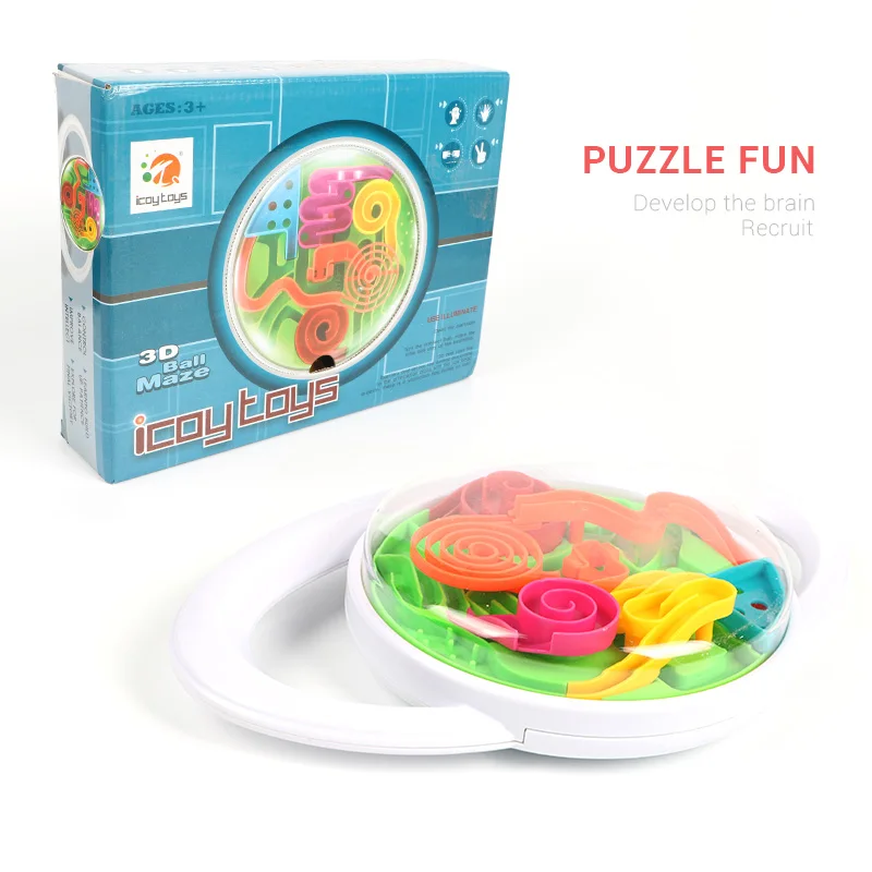 

3D Circular Handle Control Maze Ball Plastic Ball Maze Marble Puzzle Game Improve control Balance ability IQ Educational Gift