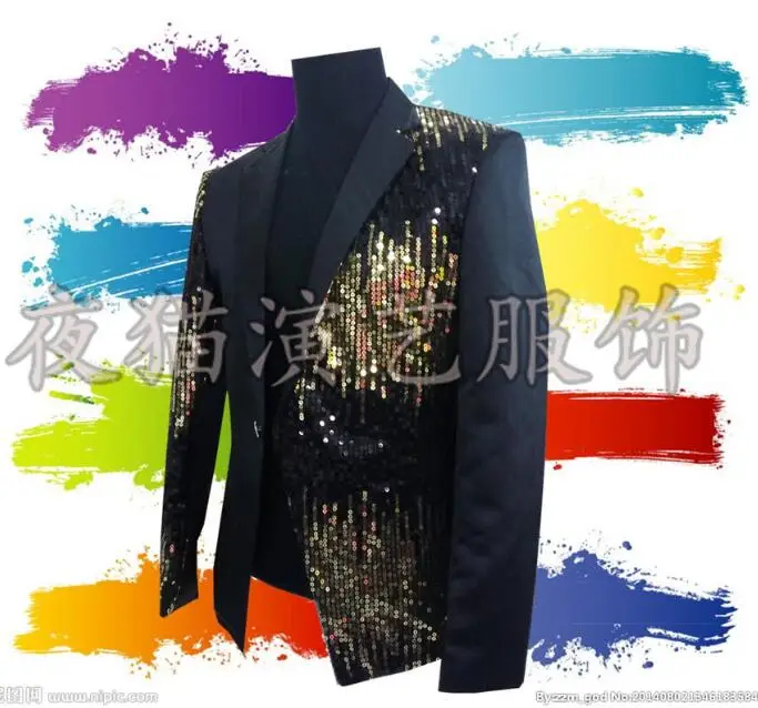 Мужские дизайнерские костюмы для мужчин сценические мужской блейзер с блестками