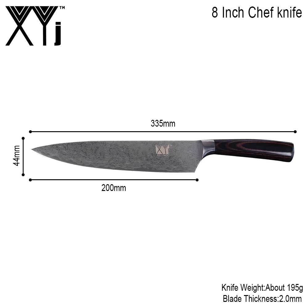 Xyj 8 ''Нержавеющая сталь шеф повар Ножи для шашлыков Подарочная коробка