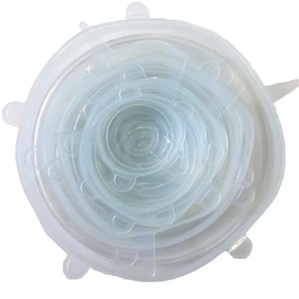 6PCS/Set Universal Silicone Lid Stretch easy silicon Cover kitchen Pan Silicone Cover lids Pan Spill Lid Stopper Home Bowl Cover