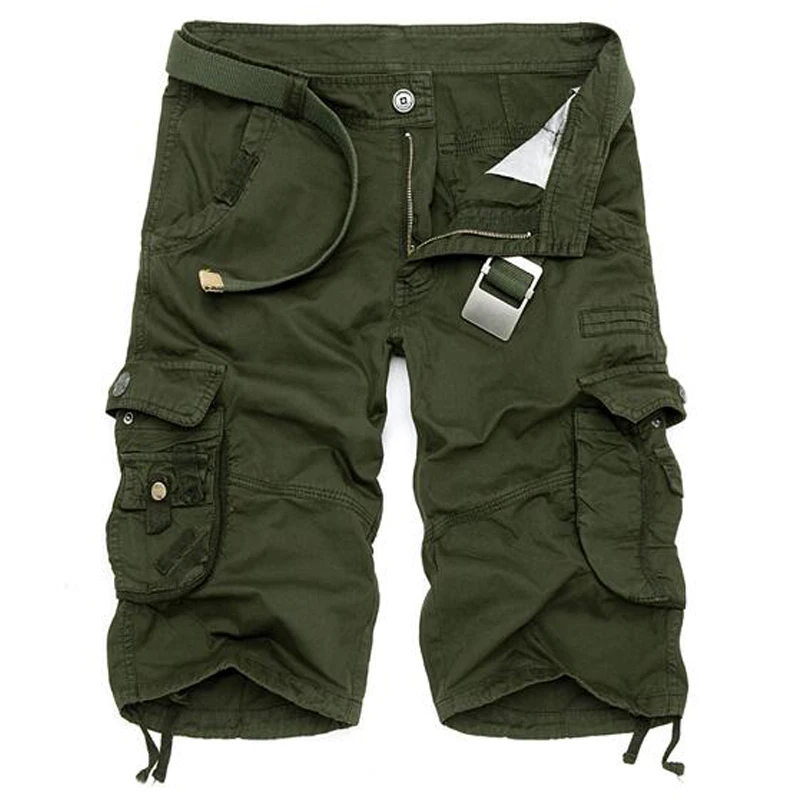 Мужские камуфляжные шорты свободные большого размера с несколькими карманами в
