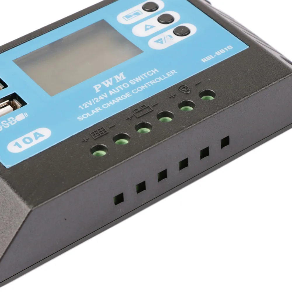 Отличительный 10A 12 V 24 V Автоматический Контроллер заряда с ЖК-дисплеем Dual USB 5 V Выход солнечная батарея для телефона регулятор зарядного устройства