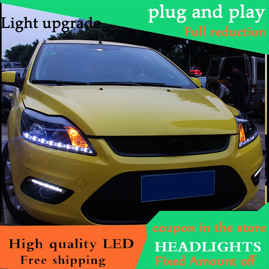 Высокого качества стайлинга автомобилей Глава Лампа чехол для Ford Focus MK2 2009-2013 фары светодиодный фар DRL Объектив Двойной Луч ксеноновые