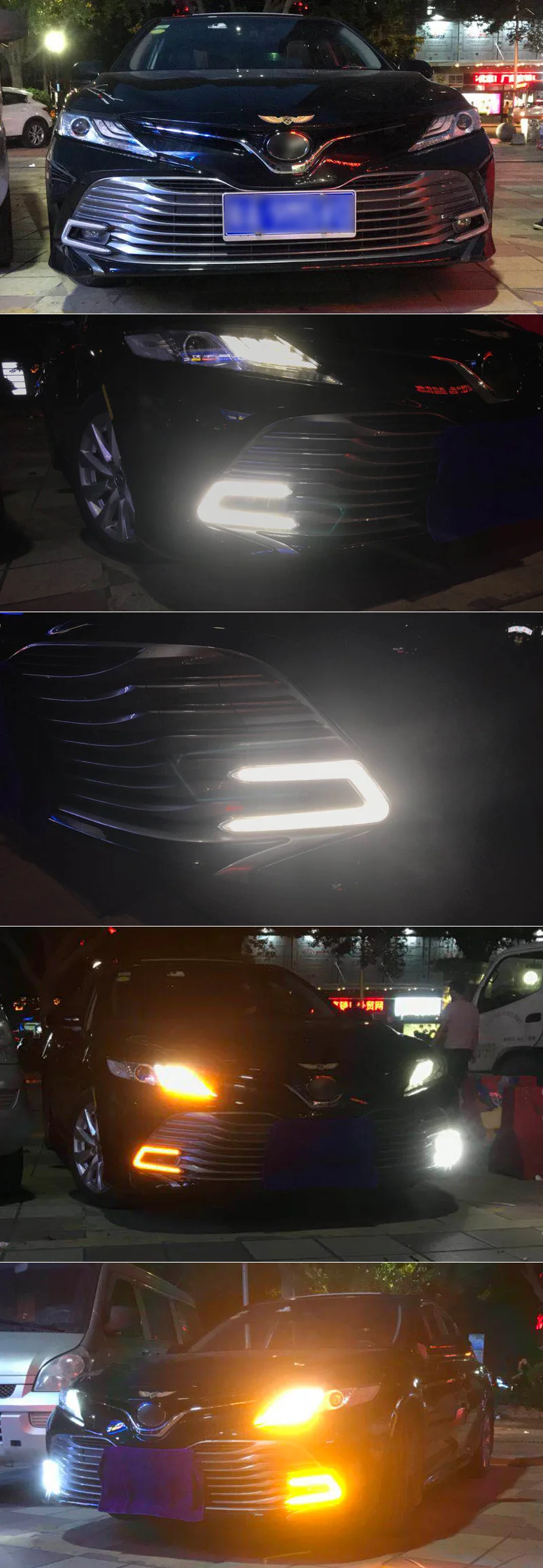 Для Toyota Camry Светодиодный дневной ходовой светильник бампер противотуманная фара DRL с желтым сигналом поворота