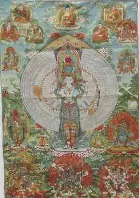 Золотая шелковая вышивка танка Гуаньинь Будда в Тибете и Непале | Дом сад