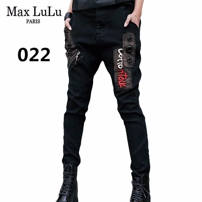 022 black Max LuLu Роскошные корейские винтажные женские штаны-шаровары женские черные рваные джинсы с эффектом пуш-ап женские джинсовые брюки размера плюс Pantolon - Цвет: 022 black