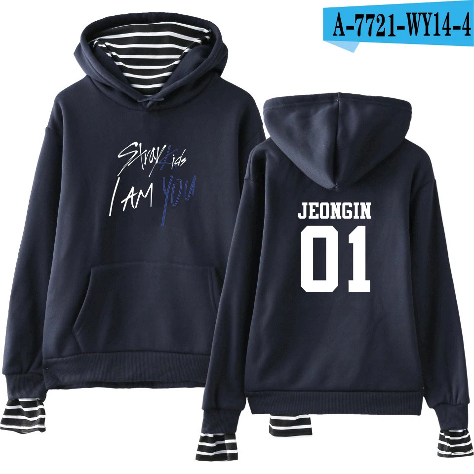navy blue LUCKYFRIDAYF/Коллекция года, модные теплые толстовки с капюшоном с надписью «I Am You Fans» крутые теплые толстовки с длинными рукавами для фанатов одежда для мужчин и женщин - Цвет: navy blue
